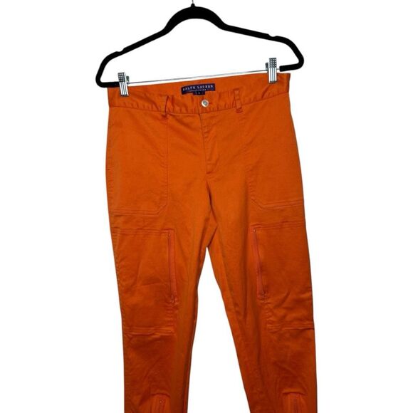 Ralph Lauren Collection Purple Label Cotton Orange sateen cargo pants Size 8 - Picture 4 of 16